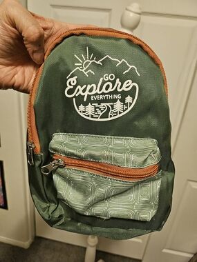 Green Dog Travel Pouch with Orange Trim